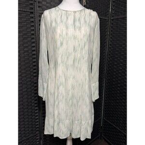 Club Monaco Delaynee Silk Dress 12 Cream Mint Minimalist Luxe Chic